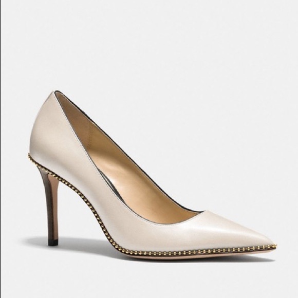 Coach Tamera Beaded Pumps in Chalk - Picture 1 of 9